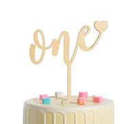 ERBO Cake Topper 1er geburtstag, Holz Cake Topper One, Tortendeko 1er Geburtstag Mädchen Jungge, Cake Topper Geburtstag für Babyparty Wild One Kindergeburtstag, 1 Jahr Geburtstag Party Deko Geschenk