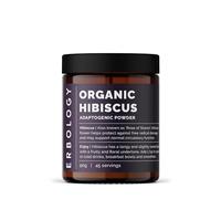 Erbology Polvo de hibisco orgánico de 3.2 onzas, 45 porciones, Destress, de origen sostenible directamente de la granja en la India, lote pequeño, vegano, sin OMG