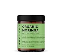 Erbology Polvo de hoja de moringa orgánica 90 g - 45 porciones - Limpieza corporal - Apoyo al sistema inmunológico - Rico en calcio y hierro - Obtenido de forma sostenible directamente de una granja