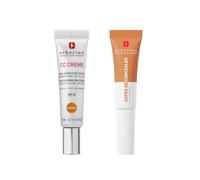 Erborian - CC Cream con Centella Asiatica Caramel 15 ml - Crema Correctora de Color + Super BB Concealer Caramel 10 ml - Corrector de Tratamiento de Alta Cobertura Enriquecido