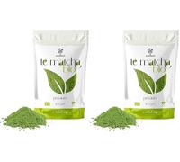 ERBOTECH Te Matcha BIO/Polvo de Té Verde Japonés Orgánico 100 g, Multivitamínico 100% Natural, Vegan. Ideal para Pasteles, Batidos, Thé Helado (Paquete de 2)