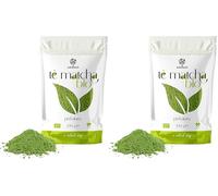 ERBOTECH Te Matcha BIO/Polvo de Té Verde Japonés Orgánico 200 g, Multivitamínico 100% Natural, Vegan. Ideal para Pasteles, Batidos, Thé Helado (Paquete de 2)