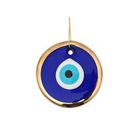 Erbulus Adorno Dorado para Colgar en la Pared de Cristal Azul contra el Mal de Ojo de 3.5 Pulgadas, Cuenta de Nazar Turco, Dije de protección del hogar, Amuleto Dorado para decoración de Pared en una