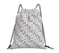 ERCgad Barber Shop - Mochila con estampado monocromático para mujeres y hombres, ligera, plegable, con cordón, reutilizable, portátil, bolsa de viaje