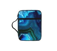 ERCgad Bolsa de almacenamiento de la Biblia con estampado azul aguamarina brillante, para hombres y mujeres, pastores, soporte suave para escrituras, regalo, iglesia, hogar, viajes
