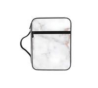 ERCgad - Bolsa de almacenamiento de la Biblia con estampado de mármol blanco y oro rosa para hombres y mujeres, pastores, suave para guardar las escrituras, regalo para la iglesia y el hogar