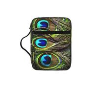 ERCgad Bolsa de almacenamiento de la Biblia con estampado de pavo real fresco, para hombres y mujeres, pastores, soporte suave para escrituras, regalo, iglesia, hogar, viajes