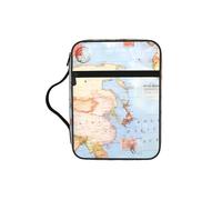 ERCgad - Bolsa de almacenamiento de la Biblia de pastor con mapa del mundo para hombres y mujeres, soporte suave para la Biblia, regalo, iglesia, hogar, viajes
