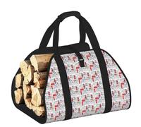 ERCgad Bolsa de almacenamiento para leña con estampado de I Love London, para camping, picnic, hogar, viajes, al aire libre, versátil, Black, One Size, In