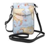 ERCgad Bolsa de hombro con estampado de mapas del mundo para mujer, ligera, accesorio portátil