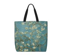 ERCgad Bolsa de mano de gran capacidad con estampado de flor de almendro para mujer, bolsa de hombro para uso diario, compras, viajes, trabajo