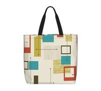 ERCgad Bolsa de mano de gran capacidad con estampado moderno de mediados de siglo para mujer, bolsa de hombro para compras, viajes, trabajo