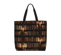ERCgad Bolsa de mano de gran capacidad con impresión de biblioteca para sala de libros, para mujer, bolsa de hombro diaria para compras, viajes, trabajo