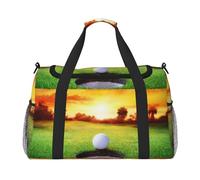 ERCgad Bolsa de viaje de mano con diseño de pelota de golf, puesta de sol, árbol, para mujeres y hombres, ligera, para fin de semana, escapadas, negocios, hombro