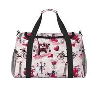 ERCgad Bolsa de viaje de mano con estampado de la Torre Eiffel de París, para mujeres y hombres, ligera, para fin de semana, escapadas, negocios, hombro