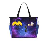 ERCgad Bolsa de viaje ligera para playa, de gran capacidad, con estampado de galaxia azul, para picnic, camping, para mujer y hombre