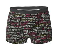 ERCgad Calzoncillos tipo bóxer para hombre, diseño de código de programación, ropa interior, gimnasio, correr, viajes, deportes, actividades diarias, Negro, XXL-3XL
