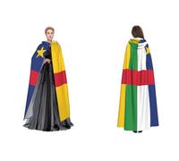 ERCgad Capa con capucha para adultos con estampado de bandera de África Central, carnaval, cosplay, disfraz medieval, festivales, viajes al aire libre
