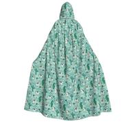 ERCgad Capa con capucha para adultos, diseño de alpaca y llama, color verde, disfraz de carnaval, para bailes de máscaras, cosplay, bata ligera