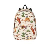 ERCgad Cowboy Ride Horse Print Mochila unisex ligera con doble bolsa de hombro para viajes, uso al aire libre, compras diarias, Black, S, Casual