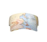 ERCgad Gorra con visera de protección solar con estampado de mapas del mundo, para hombres y mujeres, transpirable, ligera, para viajes de verano, color negro