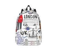 ERCgad I Love London - Mochila unisex ligera con estampado de Londres, bolsa de hombro doble, para viajes, uso al aire libre, compras, diario, Black, S, Casual