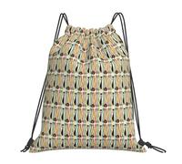 ERCgad Mid-Century - Mochila de viaje con estampado de gato para mujeres y hombres, ligera, plegable, con cordón, reutilizable, portátil