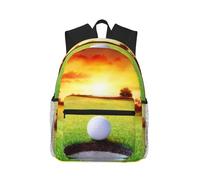 ERCgad Mochila deportiva con diseño de pelota de golf, puesta de sol, árbol, ligera, unisex, doble hombro, mochila casual, viajes, senderismo, oficina