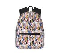 ERCgad Mochila informal unisex ligera y resistente al agua con estampado de caballos de dibujos animados coloridos para exteriores, viajes, senderismo, uso diario