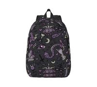 ERCgad Mochila unisex ligera con estampado gótico y espeluznante, color morado y negro, doble bolsa de hombro, viajes, uso al aire libre, compras, diario, Black, M, Casual