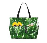 ERCgad Monstera Deliciosa Banana Palm Print - Bolsa de viaje para playa de gran capacidad para picnic y camping, ligera, para mujer y hombre