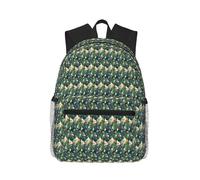 ERCgad Tropical Summer Hawaiian Flower Palm Leaves Print Lightweight Unisex Dual Shoulder Bag Casual Backpack Travel Hiking Office Commute