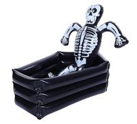 Erchineko Enfriador Inflable de Calavera para Fiestas de Halloween, Cubo | Diseño de Esqueleto Espeluznante, Gran Capacidad para Bebidas y Hielo, Construcción de PVC Inflable, Válvula de Aire a