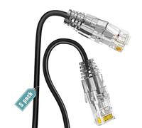 Ercielook Cable Cat6a 0,3m 10Gbps para Panel de Parche, 5 Unidades | Frecuencia 550MHz, cable de cobre puro 28AWG. Ideal para switch, router y gabinete de red. Conexión estable y duradera.