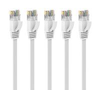 Ercielook Cable de Red 0,3 m (5 Unidades) Cat6 de Alta Velocidad con Clip para Cable - Extensor de Cable de Red para PS5/4, Router, Módem, TV, Switch, Portátil