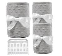 Ercoiong Cubierta de riel de Cuna 3pcs 128x18 cm/68x18 cm Cot Protectores de ferrocarril de dentición Capeta de protección de dentición Segura para la Cubierta estándar de Cuna Greycrib