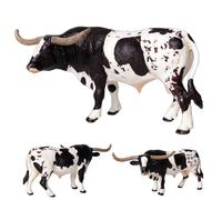 Ercoiong Figura de Vacas, Estatua de Vaca de Texas Artificial y Realista, Juguetes de 6x3x2 Pulgadas, plástico Educativo y Decorativo, Regalos para niños