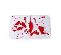 Erconsso Alfombras de Halloween para dormitorio, alfombra de suelo con huella de sangre roja, alfombra de ducha aterradora, alfombras de puerta delantera para decoración de fiesta de Halloween