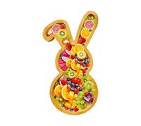 Erconsso Bandeja para servir conejo de Pascua, bandeja de charcutería de conejo de Pascua, vajilla de madera para pistachos, sandía, cerezas, arándanos, aperitivos, caramelos, frutos secos