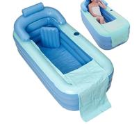 Erconsso Bañera Inflable - Bañera Spa Portátil Inflable De PVC Con Alfombrilla Asiento - Baño Plegable Para Hombres Esposa Hijas Adolescentes Marido Familia Jóvenes Mujeres,Para Relajación Y