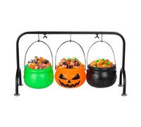 Erconsso Bol Para Dulces De Halloween | Servidor Fiesta Caldero Brujas - 3 Piezas Cuenco Decorativo Con Soportes Para Fiestas Bodas Exteriores Buffet Cocina