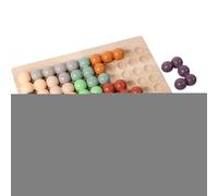 Erconsso Juego De Tablero con Cuentas De Madera,Juguete De Clasificación Y Emparejamiento De Colores | Juego De Cuentas para Niños | para Niños Y Niñas Mayores De 36 Meses