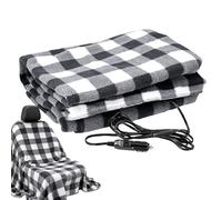 Erconsso Manta eléctrica para coche, ajustable, suave, con 3 niveles, 12 V, con calefacción eléctrica, para adultos, hombres, ancianos, camping, viajes, salidas familiares, noches de cine