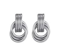 Erconsso Pendientes de Botón,2 Piezas De Chunky Trendy Colgantes | Pendientes Modernos Chapados en Oro para Mujer,para Boda Cumpleaños Playa Vacaciones Festival Verbena
