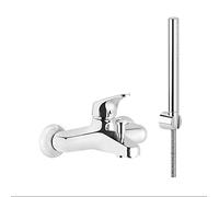 ERCOS Mezclador Monomando de Bañera con Kit de Ducha Exterior, Grifo Cromado