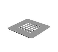 ERCOS Rejilla Cubretapón para Plato de Ducha Stone, Acero Inoxidable, Fácil de Limpiar, 125x125 mm, Color Cromo Acero Cepillado