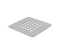 ERCOS Rejilla Cubretapón para Plato de Ducha Stone, Acero Inoxidable, Fácil de Limpiar, 125x125 mm, Color Blanco Opaco