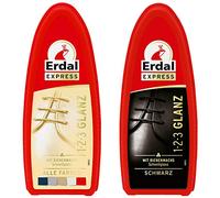 Erdal Express Set 1, 2, 3 Brillo Esponja Todos los Colores & Negro con Cera de Abeja Brillo (2er Paquete)