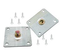 ERDANER Juego de 8 tuercas cuadradas de metal de 60 mm x 60 mm, tuerca en T con base cuadrada, placas de fijación para patas de muebles, juego de placas de montaje para patas de muebles interiores