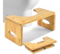 erdiegle Taburete Inodoro, Taburete Plegable de bambú para Inodoro, Plegable Taburete para lnodoro con PatasAntideslizantes WC 40 * 19.5 * 17.5cm